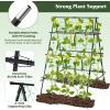 Giantex Cucumber Trellis, Trellis for Climbing Plants Outdoor, Garden Trellis w/Netting, PE-Coated Metal, Clips, Plant Support for Flower Vine Grape Vegetable Fruit, Adjustable Shape, 31″x 26″x74″(41″x51″x59″)