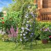 Giantex Cucumber Trellis, Trellis for Climbing Plants Outdoor, Garden Trellis w/Netting, PE-Coated Metal, Clips, Plant Support for Flower Vine Grape Vegetable Fruit, Adjustable Shape, 31″x 26″x74″(31″x26″x74″)