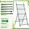 Giantex Cucumber Trellis, Trellis for Climbing Plants Outdoor, Garden Trellis w/Netting, PE-Coated Metal, Clips, Plant Support for Flower Vine Grape Vegetable Fruit, Adjustable Shape, 31″x 26″x74″(31″x26″x74″)