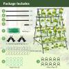 Giantex Cucumber Trellis, Trellis for Climbing Plants Outdoor, Garden Trellis w/Netting, PE-Coated Metal, Clips, Plant Support for Flower Vine Grape Vegetable Fruit, Adjustable Shape, 31″x 26″x74″(41″x51″x59″)