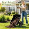 Giantex Dual-Wheel Garden Cart, 330LBS Heavy Duty Wheelbarrow, 2 Wheel Wagon Utility Cart for Outdoor Yard Lawn Gardening Construction Use, Light Green(Black)