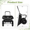 Giantex Dual-Wheel Garden Cart, 330LBS Heavy Duty Wheelbarrow, 2 Wheel Wagon Utility Cart for Outdoor Yard Lawn Gardening Construction Use, Light Green(Black)
