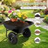 Giantex Dual-Wheel Garden Cart, 330LBS Heavy Duty Wheelbarrow, 2 Wheel Wagon Utility Cart for Outdoor Yard Lawn Gardening Construction Use, Light Green(Black)