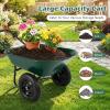 Giantex Dual-Wheel Garden Cart, 330LBS Heavy Duty Wheelbarrow, 2 Wheel Wagon Utility Cart for Outdoor Yard Lawn Gardening Construction Use, Light Green(Dark Green)