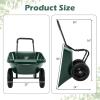 Giantex Dual-Wheel Garden Cart, 330LBS Heavy Duty Wheelbarrow, 2 Wheel Wagon Utility Cart for Outdoor Yard Lawn Gardening Construction Use, Light Green(Dark Green)