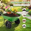 Giantex Dual-Wheel Garden Cart, 330LBS Heavy Duty Wheelbarrow, 2 Wheel Wagon Utility Cart for Outdoor Yard Lawn Gardening Construction Use, Light Green(Light Green)