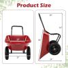 Giantex Dual-Wheel Garden Cart, 330LBS Heavy Duty Wheelbarrow, 2 Wheel Wagon Utility Cart for Outdoor Yard Lawn Gardening Construction Use, Light Green(Red)