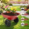 Giantex Dual-Wheel Garden Cart, 330LBS Heavy Duty Wheelbarrow, 2 Wheel Wagon Utility Cart for Outdoor Yard Lawn Gardening Construction Use, Light Green(Red)
