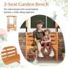 Giantex Garden Arbor with Bench – Wooden Garden Arch Trellis for Climbing Plants Vines, 2-Person Outdoor Bench, 48”W x 75”H Patio Archway for Lawn Wedding Party Ceremony Backyard Decor(Honey Brown)