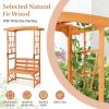 Giantex Garden Arbor with Bench – Wooden Garden Arch Trellis for Climbing Plants Vines, 2-Person Outdoor Bench, 48”W x 75”H Patio Archway for Lawn Wedding Party Ceremony Backyard Decor(Honey Brown)