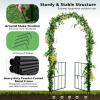 Giantex Garden Arbor with Gate, 90.5″ H x 43.5″ W Metal Arch Trellis for Climbing Plants, Outdoor Wedding Archway with Latch Door, Rust-Resistant Decorative Arch for Yard, Lawn, Garden Entrance(90.5″ H x 43.5″ W)