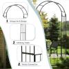 Giantex Garden Arbor with Gate, 90.5″ H x 43.5″ W Metal Arch Trellis for Climbing Plants, Outdoor Wedding Archway with Latch Door, Rust-Resistant Decorative Arch for Yard, Lawn, Garden Entrance(90.5″ H x 43.5″ W)