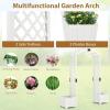 Giantex Garden Arbor with Planter Boxes, Wooden Arch with Trellis and Raised Garden Bed for Climbing Vine Plants Vegetables Herbs, Decorative Arbor Archway for Wedding, Ceremony, Party (White)(White)
