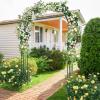 Giantex Garden Arch Trellis, 60”W x 95”H Metal Arbor with Corrugated PE-Coated Steel Tubes for Climbing Plants Roses Ivy, Wedding Archway Arbour for Ceremony Party Backdrop Lawn Outdoor Decoration