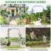 Giantex Garden Arch Trellis, 60”W x 95”H Metal Arbor with Corrugated PE-Coated Steel Tubes for Climbing Plants Roses Ivy, Wedding Archway Arbour for Ceremony Party Backdrop Lawn Outdoor Decoration