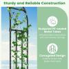 Giantex Garden Arch Trellis, 60”W x 95”H Metal Arbor with Corrugated PE-Coated Steel Tubes for Climbing Plants Roses Ivy, Wedding Archway Arbour for Ceremony Party Backdrop Lawn Outdoor Decoration