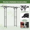 Giantex Garden Arch Trellis, Wedding Arbor for Ceremony Party, 79”W x 81”H, Metal Garden Arbor for Climbing Plants Rose, Outdoor Archway Pergola for Lawn Pathway Patio Backyard Decoration