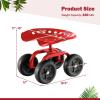Giantex Garden Cart, Rolling Workseat with 4 Wheels, Garden Stool 360° Swivel Work Seat & Adjustable Height, Heavy Duty Wagon Scooter for Gardening for Patio Garden, Lawn, Yard (Blue)(Red)
