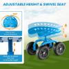 Giantex Garden Cart, Rolling Workseat with 4 Wheels, Garden Stool 360° Swivel Work Seat & Adjustable Height, Heavy Duty Wagon Scooter for Gardening for Patio Garden, Lawn, Yard (Blue)(Blue)
