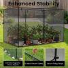 Giantex Garden Crop Cage, 10 x 6.5 x 6.5 ft Plant Netting Cover w/Zipper Doors, 6 Ground Stakes & Carrying Bag, Portable Plant Protection Tent w/Metal Frame for Vegetables, Flowers, Raised Garden Beds