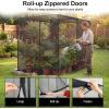Giantex Garden Crop Cage, 10 x 6.5 x 6.5 ft Plant Netting Cover w/Zipper Doors, 6 Ground Stakes & Carrying Bag, Portable Plant Protection Tent w/Metal Frame for Vegetables, Flowers, Raised Garden Beds