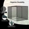 Giantex Garden Crop Cage, 10 x 6.5 x 6.5 ft Plant Netting Cover w/Zipper Doors, 6 Ground Stakes & Carrying Bag, Portable Plant Protection Tent w/Metal Frame for Vegetables, Flowers, Raised Garden Beds