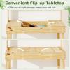 Giantex Garden Potting Bench Table, Large Workbench Table with Shelves, Openable Tabletop Hidden Storage Cabinet, 3 Hooks, Outdoor Wooden Workstation for Patio Garden Garage, 43.5″x19.5″x 60.5″(Natural)