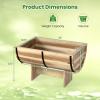 Giantex Half Barrel Raised Garden Bed, Acacia Wood Planter Box for Flower Vegetable Fruit, Outdoor Indoor Plant Pot with Legs for Garden Decoration, 18″x12″x11.5″