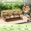 Giantex Half Barrel Raised Garden Bed, Acacia Wood Planter Box for Flower Vegetable Fruit, Outdoor Indoor Plant Pot with Legs for Garden Decoration, 18″x12″x11.5″