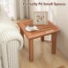 Giantex Hardwood Outdoor Side Table – All-Weather Patio Square End Table with Slatted Tabletop, Small Coffee Bistro Table for Outdoor, Indoor, Garden, Poolside and Balcony, Natural (1)(2)
