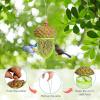 Giantex Metal Acorn Bird Feeder, Outdoor Hanging Food Dispenser with Stainless Steel Wire and Iron Grid, Wild Bird Feeder Hanging House Seed Feeder for Garden Yard, Outside Decoration (Green)(Green)