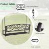 Giantex Metal Porch Swings 2 Person Outdoor Hanging Garden Bench with Sturdy Chains, Wide Seat & Curved Armrests, 485 Lbs Weight Capacity Swing Loveseat for Deck, Backyard Patio Swing Chair (Brown)(Brown)