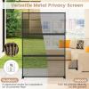 Giantex Metal Privacy Screen 72”H x 48”W, Powder-Coated Decorative Outdoor Fence Panel, Wall Divider for Room Separation, Freestanding Patio Divider for Garden, Balcony & Yard (Brick Pattern)(Black Mesh Pattern)