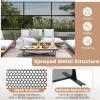 Giantex Metal Privacy Screen 72”H x 48”W, Powder-Coated Decorative Outdoor Fence Panel, Wall Divider for Room Separation, Freestanding Patio Divider for Garden, Balcony & Yard (Brick Pattern)(Black Mesh Pattern)