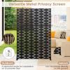 Giantex Metal Privacy Screen 72”H x 48”W, Powder-Coated Decorative Outdoor Fence Panel, Wall Divider for Room Separation, Freestanding Patio Divider for Garden, Balcony & Yard (Brick Pattern)(Black Brick Pattern)