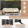 Giantex Metal Privacy Screen 72”H x 48”W, Powder-Coated Decorative Outdoor Fence Panel, Wall Divider for Room Separation, Freestanding Patio Divider for Garden, Balcony & Yard (Brick Pattern)(Black Brick Pattern)