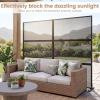 Giantex Metal Privacy Screen 72”H x 48”W, Powder-Coated Decorative Outdoor Fence Panel, Wall Divider for Room Separation, Freestanding Patio Divider for Garden, Balcony & Yard (Brick Pattern)(Black Mesh Pattern)