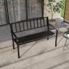 Giantex Outdoor Bench, 50” Patio Garden Bench with Steel Frame, Slat Design, 500 Lbs Weight Capacity, Patio Seating Bench for Porch, Backyard, Poolside, Outside Decor Furniture, Park Loveseat, Black(50″x23″x33.5″)
