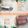 Giantex Outdoor Bench, 52-Inch Outside Bench All-Weather HDPE Park Bench with Backrest and Armrests, 705 lbs Weight Capacity, 2-Person Slatted Patio Bench for Porch, Yard, Lawn, Garden Bench (Teak)(White)