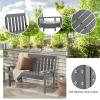Giantex Outdoor Bench, 52-Inch Outside Bench All-Weather HDPE Park Bench with Backrest and Armrests, 705 lbs Weight Capacity, 2-Person Slatted Patio Bench for Porch, Yard, Lawn, Garden Bench (Teak)(Grey)