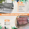 Giantex Outdoor Bench, 52-Inch Outside Bench All-Weather HDPE Park Bench with Backrest and Armrests, 705 lbs Weight Capacity, 2-Person Slatted Patio Bench for Porch, Yard, Lawn, Garden Bench (Teak)(Grey)