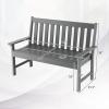 Giantex Outdoor Bench, 52-Inch Outside Bench All-Weather HDPE Park Bench with Backrest and Armrests, 705 lbs Weight Capacity, 2-Person Slatted Patio Bench for Porch, Yard, Lawn, Garden Bench (Teak)(Grey)