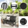 Giantex Outdoor Bench, 52-Inch Outside Bench All-Weather HDPE Park Bench with Backrest and Armrests, 705 lbs Weight Capacity, 2-Person Slatted Patio Bench for Porch, Yard, Lawn, Garden Bench (Teak)(Black)