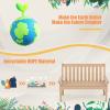 Giantex Outdoor Bench, 52-Inch Outside Bench All-Weather HDPE Park Bench with Backrest and Armrests, 705 lbs Weight Capacity, 2-Person Slatted Patio Bench for Porch, Yard, Lawn, Garden Bench (Teak)(Teak)