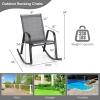 Giantex Outdoor Rocking Chairs Set of 2, Patio Rocking Chairs w/Breathable Seat & Back, Heavy-Duty Metal Support, Ergonomic Outside Rocker for Backyard, Poolside, Garden (1, Grey)(Grey)