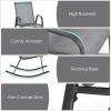 Giantex Outdoor Rocking Chairs Set of 2, Patio Rocking Chairs w/Breathable Seat & Back, Heavy-Duty Metal Support, Ergonomic Outside Rocker for Backyard, Poolside, Garden (1, Grey)(Grey)