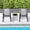 Giantex Outdoor Rocking Chairs Set of 2, Patio Rocking Chairs w/Breathable Seat & Back, Heavy-Duty Metal Support, Ergonomic Outside Rocker for Backyard, Poolside, Garden (1, Grey)(Grey)
