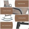 Giantex Outdoor Rocking Chairs Set of 2, Patio Rocking Chairs w/Breathable Seat & Back, Heavy-Duty Metal Support, Ergonomic Outside Rocker for Backyard, Poolside, Garden (1, Grey)(Brown)