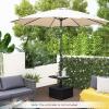 Giantex Outdoor Side Table with Umbrella Stand, 175 lbs Fillable Weighted Bag, Adjustable Umbrella Table Tray, 2 Wheels and 2 Handles, Umbrella Base with Storage for Patio Deck Garden Poolside (Black)(Black)