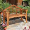 Giantex Outdoor Wood Bench, 4 Ft Foldable Eucalyptus Garden Bench, Two Person Loveseat Chair Solid with Curved Backrest and Armrest Ideal for Patio, Porch or Balcony (Teak)(Teak)